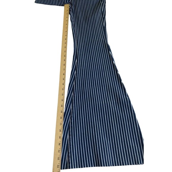 NWT Judy Blue Super Flare Ultra High Rise Jeans 1/25 Striped Blue Raw Hem Bell - Picture 3 of 12